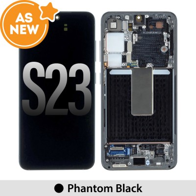 AS NEW-Samsung Galaxy S23 5G S911B OLED Screen Replacement-Phantom Black (SERVICE PACK SCREEN AND SERVICE PACK FRAME ASSEMBLED)