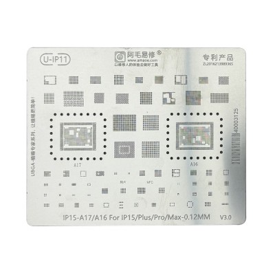 AMAOE BGA Reballing Stencil With CPU Position HU4 for iPhone 15 Series