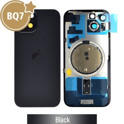 BQ7 Rear Cover Glass with Camera Lens Glass and Magsafe Magnet for iPhone 15-Black
