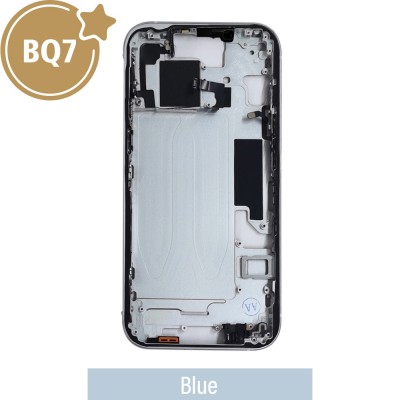 BQ7 Chassis Mid Frame Cover Replacement Assembly for iPhone 15-Blue (With SIM Tray Version)