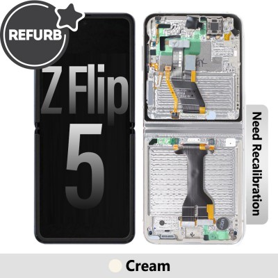 REFURB OLED Screen Replacement for Samsung Galaxy Z Flip5 5G F731B -Cream