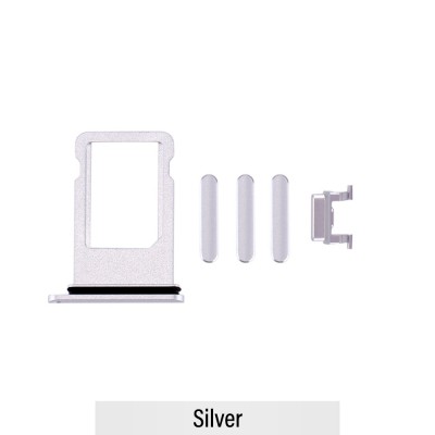 SIM Card Tray and Side Button for iPhone 8 / SE (2020)-Silver