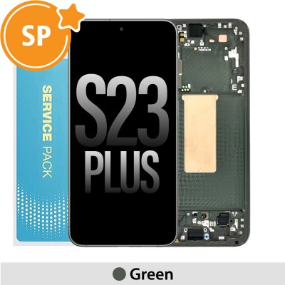 Samsung Galaxy S23 Plus S916B OLED Screen Replacement Digitizer with Frame GH82-30476C/30477C (Service Pack)-Green