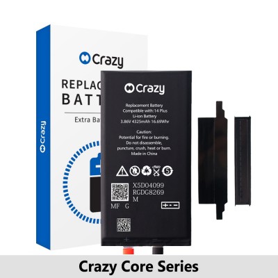 Crazy Core Series- iPhone 14 Plus Replacement Battery Core with Adhesive Strips 4325mAh 