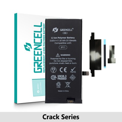 Greencell Crack Series- iPhone 11 CRACK Battery with Adhesive Strips 3110mAh (No Need Soldering & No Need Tag-on)