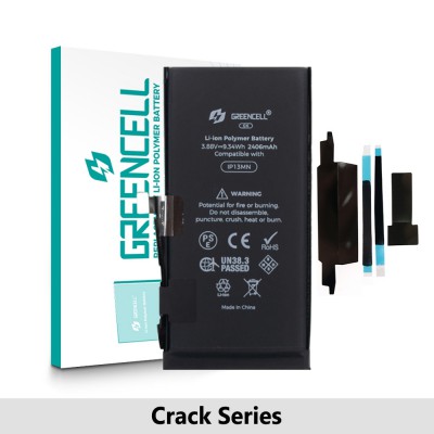 Greencell Crack Series- iPhone 13 mini CRACK Battery with Adhesive Strips 2406mAh (No Need Soldering & No Need Tag-on)