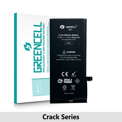 Greencell Crack Series- iPhone XR CRACK Battery with Adhesive Strips 2942mAh (No Need Soldering & No Need Tag-on)
