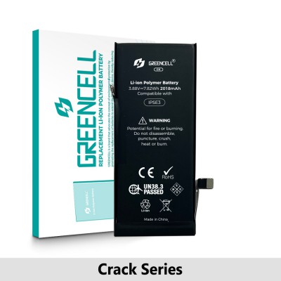 Greencell Crack Series- iPhone SE (2022) CRACK Battery with Adhesive Strips 2018mAh (No Need Soldering & No Need Tag-on)