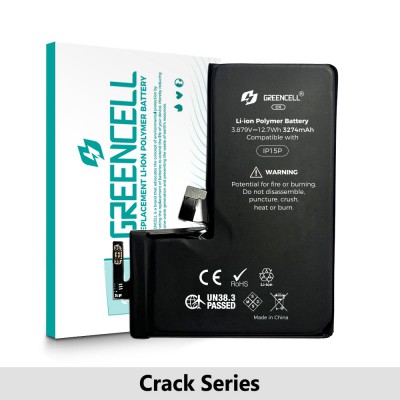 Greencell Crack Series- iPhone 15 Pro CRACK Battery with Adhesive Strips 3274mAh (No Need Soldering & No Need Tag-on)
