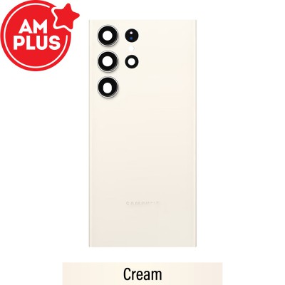 AMPLUS Rear Cover Glass For Samsung Galaxy S23 Ultra S918B-Cream