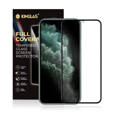 Kinglas Full Screen Black Edge Tempered Glass Screen Protector for iPhone XR / 11