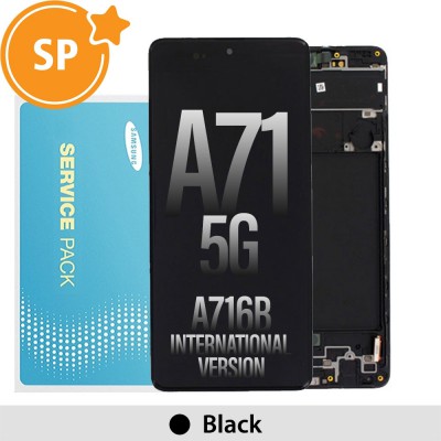 Samsung Galaxy A71 5G A716B Screen Replacement with Frame Digitizer GH82-22804A (Service Pack)-Black (International Version)
