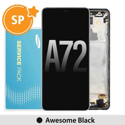 Samsung Galaxy A72 A725 / A726 OLED Screen Replacement with Frame Digitizer GH82-25541A/25542A (Service Pack)-Awesome Black