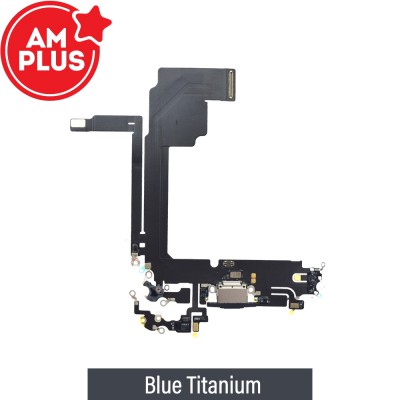 AMPLUS Charging Port for iPhone 15 Pro Max -Blue Titanium