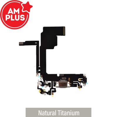AMPLUS Charging Port for iPhone 15 Pro -Natural Titanium