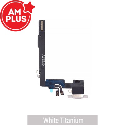 AMPLUS Charging Port for iPhone 16 Pro Max -White Titanium