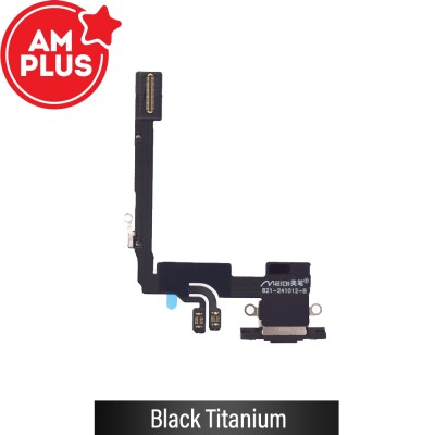 AMPLUS Charging Port for iPhone 16 Pro -Black Titanium