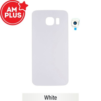 AMPLUS Rear Cover Glass For Samsung Galaxy S6 G920F-White