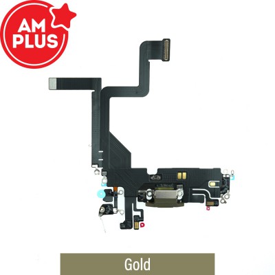 AMPLUS Charging Port for iPhone 14 Pro-Gold