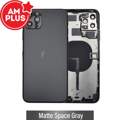 AMPLUS Rear Housing with Small Parts for iPhone 11 Pro Max-Matte Space Gray