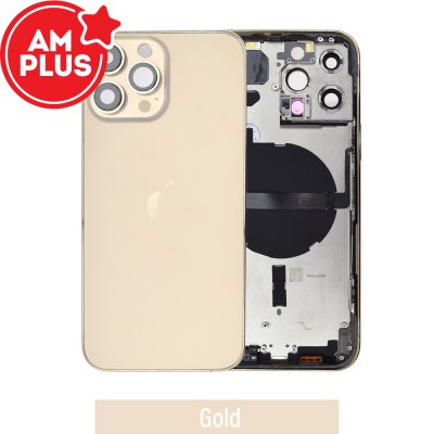 AMPLUS Rear Housing with Small Parts for iPhone 13 Pro Max-Gold