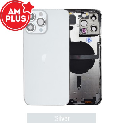 AMPLUS Rear Housing with Small Parts for iPhone 13 Pro Max-Silver