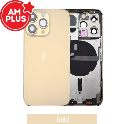 AMPLUS Rear Housing with Small Parts for iPhone 13 Pro-Gold