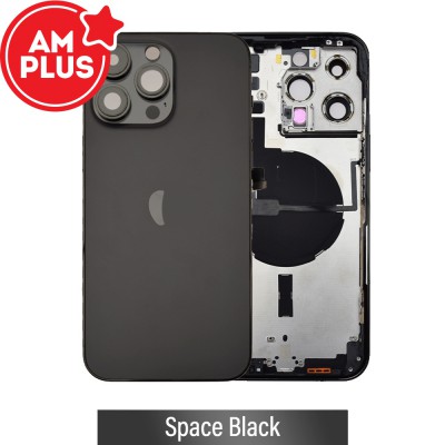 AMPLUS Rear Housing with Small Parts for iPhone 14 Pro Max-Space Black