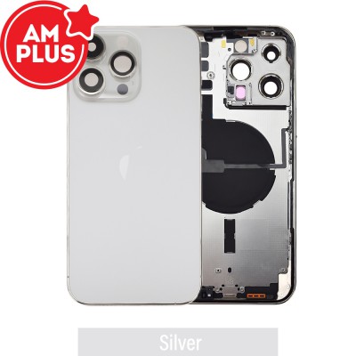 AMPLUS Rear Housing with Small Parts for iPhone 14 Pro Max-Silver
