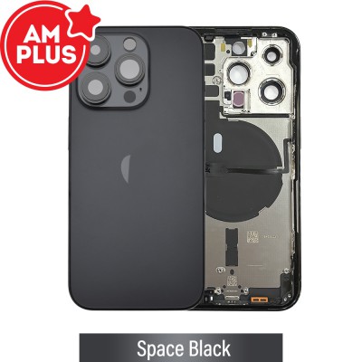 AMPLUS Rear Housing with Small Parts for iPhone 14 Pro-Space Black