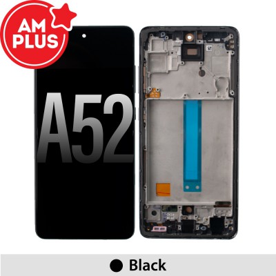 AMPLUS LCD Screen Replacement Digitizer With Frame for Samsung Galaxy A52 A525F-Black