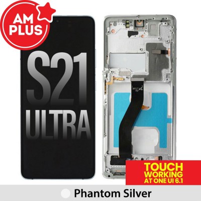 Samsung Galaxy S21 Ultra 5G G998B AMPLUS OLED Screen Replacement Digitizer with Frame-Phantom Silver