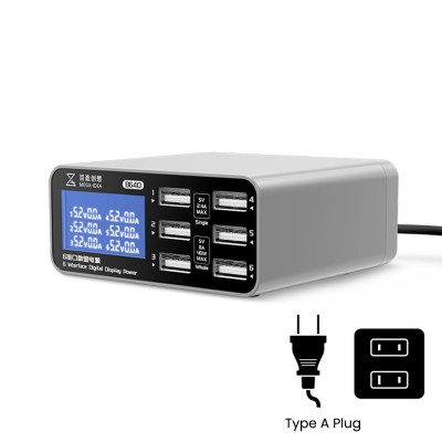 Qianli Mega-IDEA B640 40W 6-Ports Digital Display Desktop Power Supply (Type A Plug)
