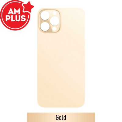 AMPLUS Rear Glass With 3M Adhesive Replacement for iPhone 12 Pro Max-Gold