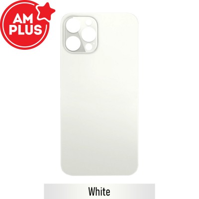 AMPLUS Rear Glass With 3M Adhesive Replacement for iPhone 12 Pro Max-White