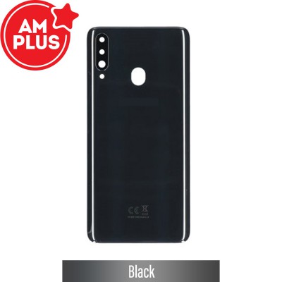 AMPLUS Rear Cover Glass For Samsung Galaxy A20s A207F-Black