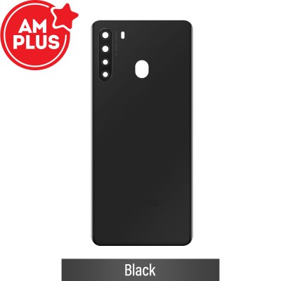 AMPLUS Rear Cover Glass For Samsung Galaxy A21 A215F-Black