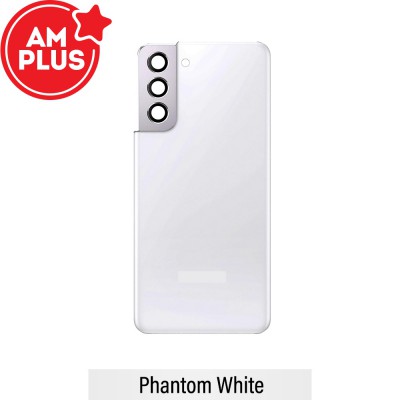 AMPLUS Rear Cover Glass For Samsung Galaxy S21-Phantom White