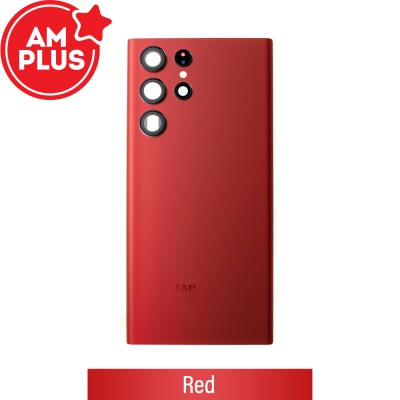 AMPLUS Rear Cover Glass For Samsung Galaxy S22 Ultra S908B-Red
