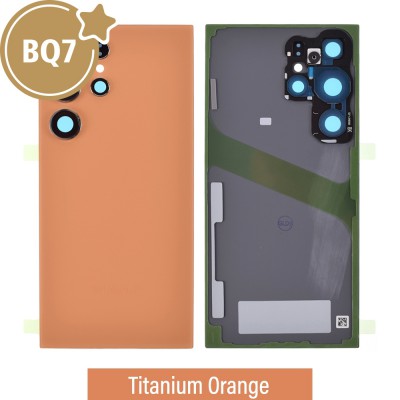 BQ7 Rear Cover Glass for Samsung Galaxy S24 Ultra S928B-Titanium Orange