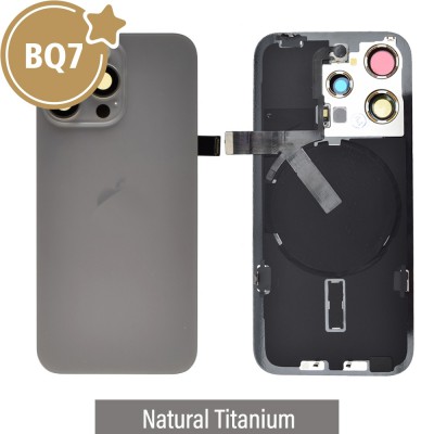 BQ7 Rear Cover Glass with Camera Lens Glass and Wireless Flex for iPhone 15 Pro-Natural Titanium