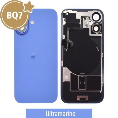 BQ7 Rear Cover Glass with Camera Lens Glass and Wireless Flex for iPhone 16-Ultramarine