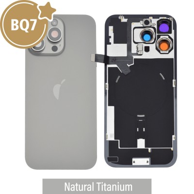 BQ7 Rear Cover Glass with Camera Lens Glass and Wireless Flex for iPhone 16 Pro Max-Natural Titanium