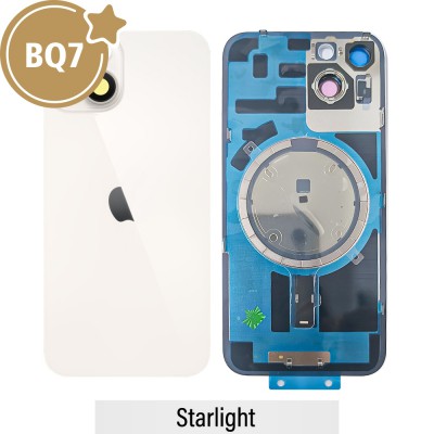 BQ7 Rear Cover Glass with Camera Lens Glass and Wireless Charging Magnet for iPhone 14-Starlight
