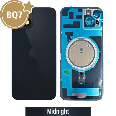 BQ7 Rear Cover Glass with Camera Lens Glass and Wireless Charging Magnet for iPhone 14 Plus-Midnight