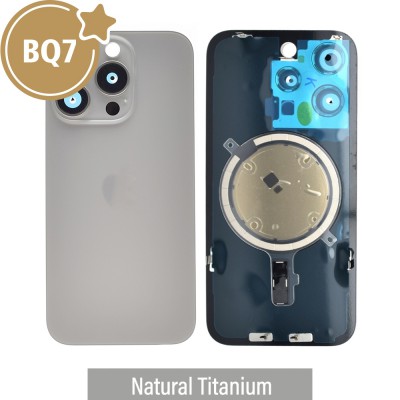 BQ7 Rear Cover Glass with Camera Lens Glass and Magsafe Magnet for iPhone 15 Pro-Natural Titanium