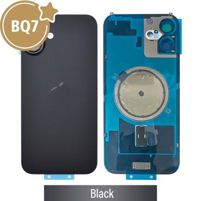 BQ7 Rear Cover Glass with Camera Lens Glass and Magsafe Magnet for iPhone 16 Plus-Black