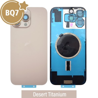 BQ7 Rear Cover Glass with Camera Lens Glass and Magsafe Magnet for iPhone 16 Pro Max-Desert Titanium