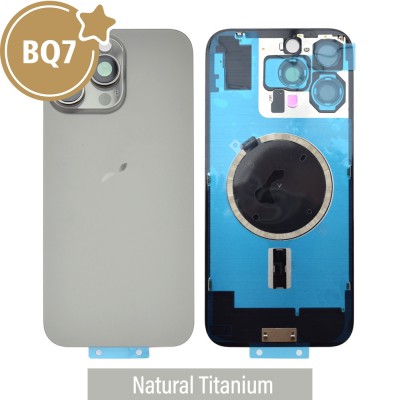 BQ7 Rear Cover Glass with Camera Lens Glass and Magsafe Magnet for iPhone 16 Pro Max-Natural Titanium