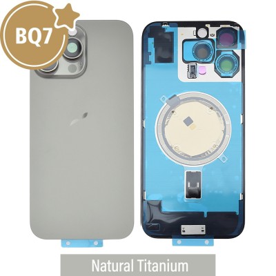 BQ7 Rear Cover Glass with Camera Lens Glass and Magsafe Magnet for iPhone 16 Pro Max-Natural Titanium